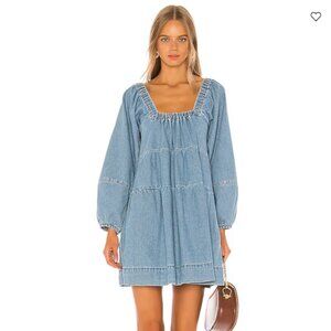 Free People | Blue Jean Babydoll Dress | Size S